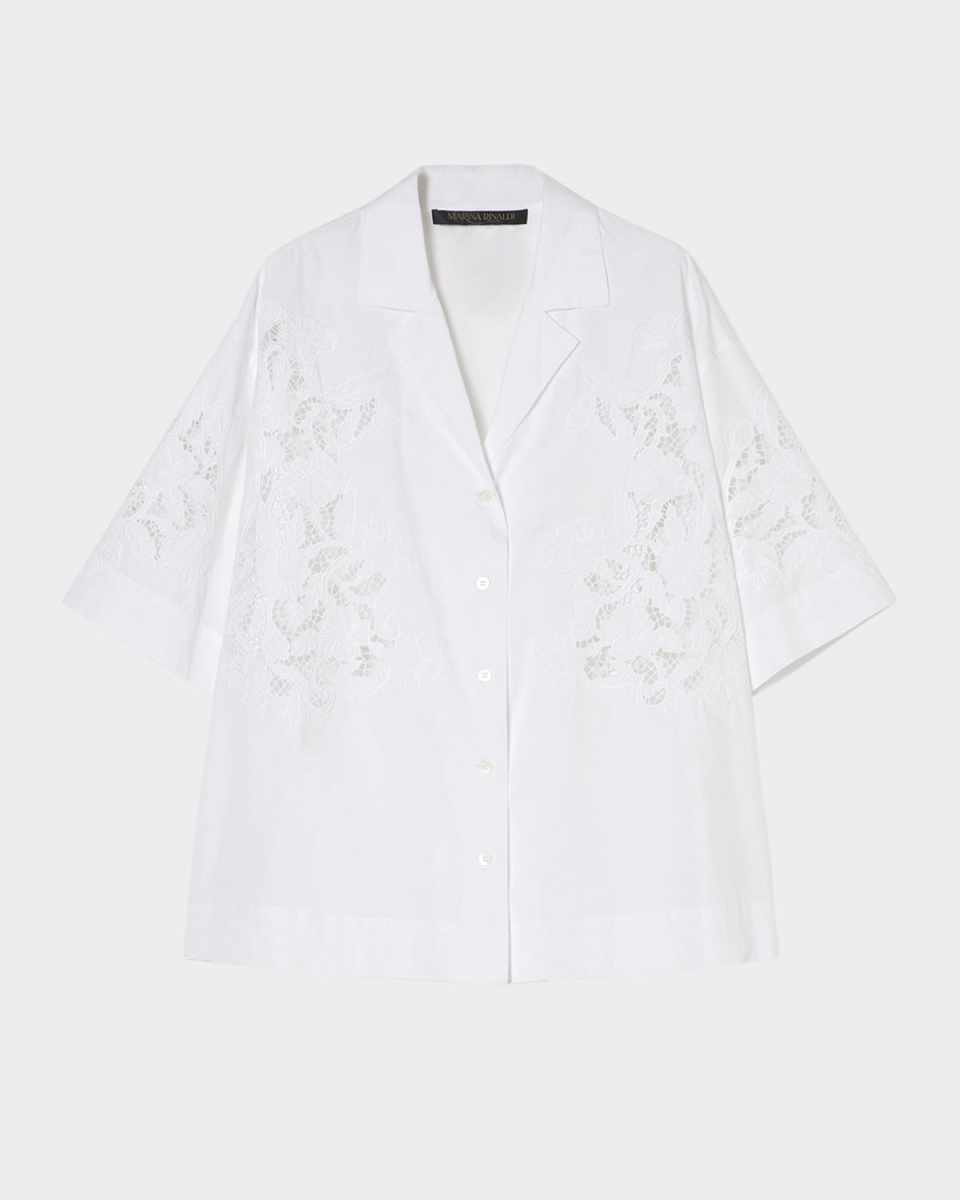 Plus Size Turchia Embroidered Poplin Shirt